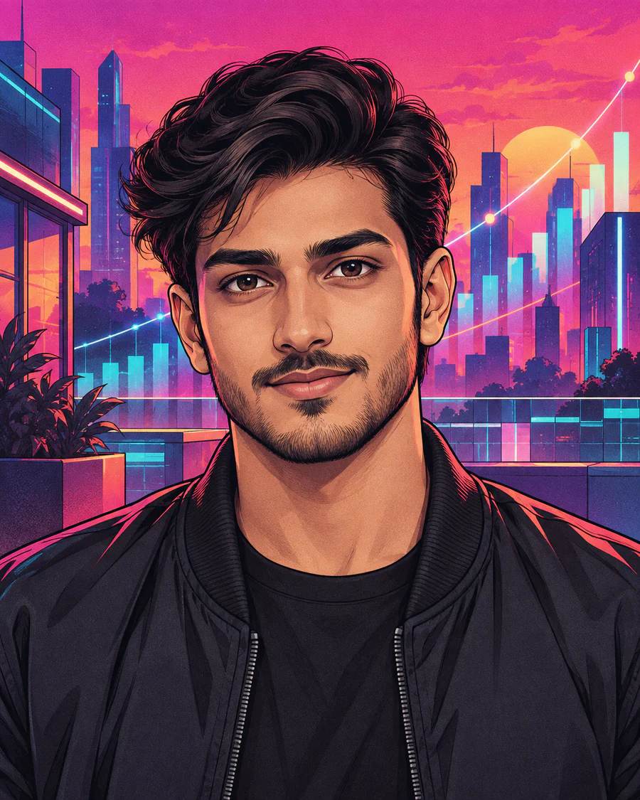 Anime-style illustrated portrait of Ali, PPC, Acquisition & Analytics