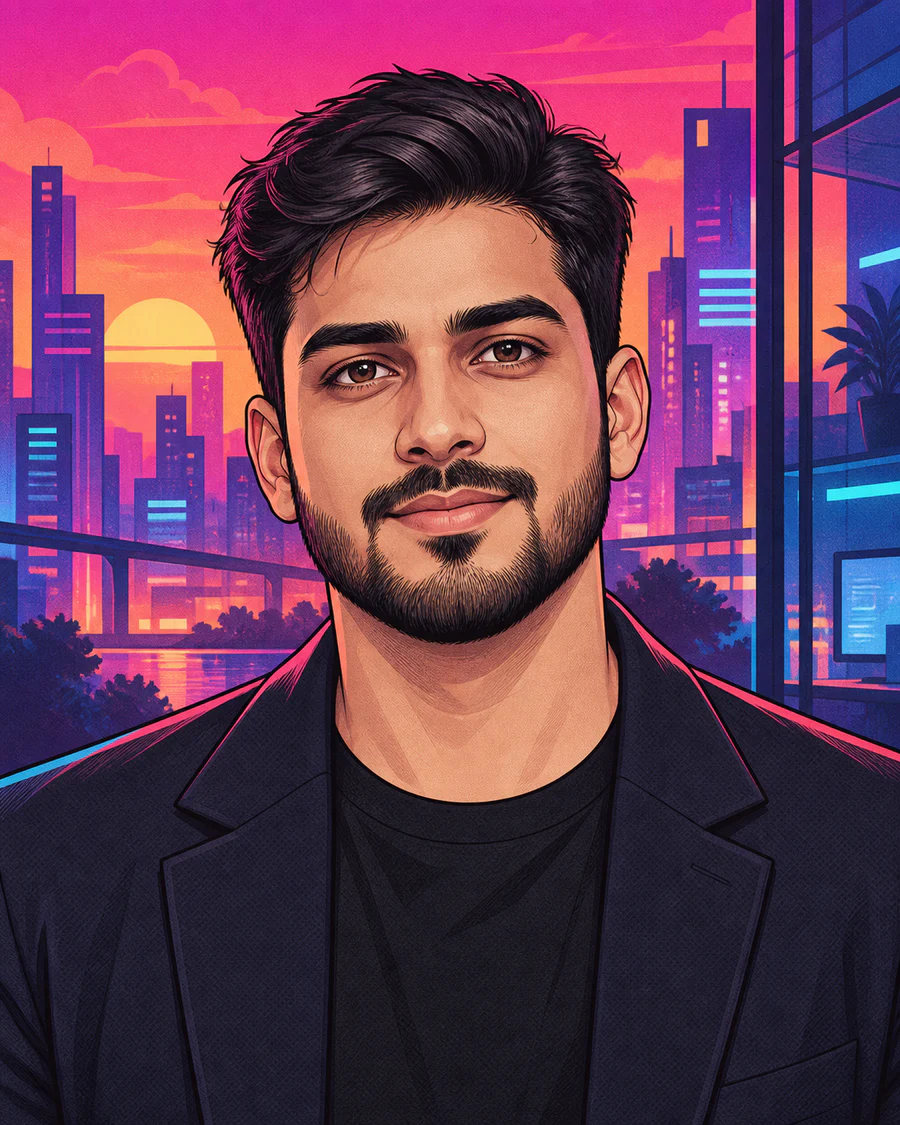 Anime-style illustrated portrait of Toqeer, Strategy, Operations & Digital Systems